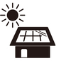 太陽光発電 太陽光発電,発電,太陽,晴れ,太陽光,発電システム,家,自宅,エネルギー,太陽光パネルのシルエット素材