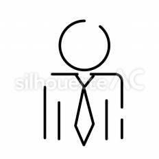 男性ビジネスマン　上半身 ピクトグラム,ピクトサイン,アイコンのシルエット素材