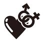 ジェンダーレス ジェンダーレス カップル,男性記号,女性記号,男性シンボル,女性シンボル,ハート,ハートマーク,性別,性別記号,好きのシルエット素材