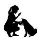 犬と女性 犬と女性 感情,飼い犬,飼い主,ポニーテール,ペット,しつけ,待て,餌,エサ,イヌのシルエット素材