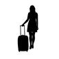 トラベル トラベル 人物,女性,全身,歩く,引く,後ろ向き,旅,旅行,トラベル,キャリーのシルエット素材