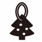 クリスマス（輪が付いた黒いクリスマスツリー） クリスマス,オーナメント,クリスマスツリー,黒,紐,輪っか,飾り,キーホルダー,シンプル,かわいいのシルエット素材