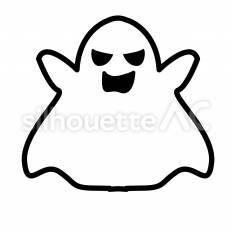 おばけ　驚かす　白抜き おばけ,幽霊,浮くのシルエット素材