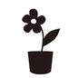 鉢植え 鉢植え,植木鉢,ポット,花,一輪,満開,咲く,葉,花びら,花弁のシルエット素材