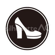 靴 靴,ヒール,ハイヒールのシルエット素材