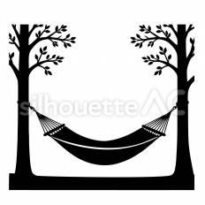ハンモック ハンモック,吊るす,くつろぐのシルエット素材