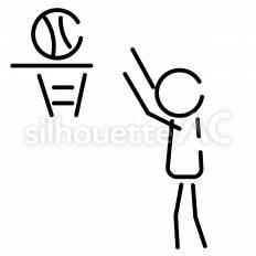 バスケ部　シュート ピクトグラム,ピクトサイン,アイコンのシルエット素材