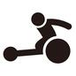 陸上競技 陸上競技,トラック競技,レーサー,三輪,横向き,車いす,三輪車いす,競技用車いす,横向き,パラスポーツのシルエット素材
