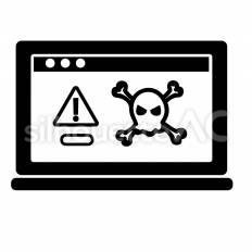 ワンクリック詐欺　PC振り込め詐欺 ワンクリック詐欺,パソコン,画面のシルエット素材