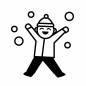 雪が嬉しい男性 雪が嬉しい男性 男性,雪,笑顔,嬉しい,男の子,ニット帽,積雪,降る,雪遊び,冬のシルエット素材