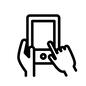 スマホ操作 スマホ操作 画面,タブレット,端末,タブレット端末,スマホ,指,手,片手,右手,右指のシルエット素材