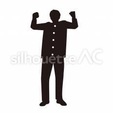 受験生 男子,男の子,学生のシルエット素材