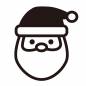 サンタクロース(すまし顔) サンタクロース(すまし顔) サンタクロース,クリスマス,人物,男性,おじいさん,すまし顔,顎ひげ,帽子,三角,ポンポンのシルエット素材