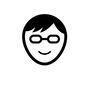 男性 男性 大人,男,男性,メガネ,眼鏡男子,人,人物,上半身,七三分け,笑顔のシルエット素材