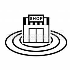ジオターゲティング ジオターゲティング,店舗,建物のシルエット素材