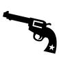 銃 銃,拳銃,ピストル,武器,銃器,一丁,横向き,星マーク,回転式銃,西部劇のシルエット素材