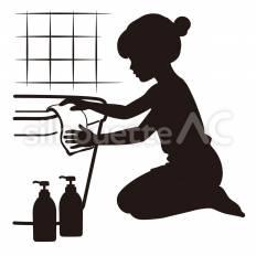 バスタブを洗う バスタブ,洗う,スポンジのシルエット素材