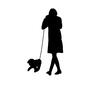 散歩 散歩 犬,いぬ,イヌ,動物,生き物,ペット,家族,可愛い,癒し,イラストのシルエット素材