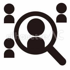基本　求人 人物,拡大,検索のシルエット素材
