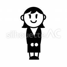 スーツ姿の女性　全身 ビジネス,スーツ,会社員のシルエット素材