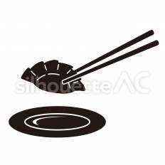 餃子 餃子,焼き物,皿のシルエット素材