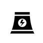 発電 雷マーク,電気,発電,発電所,原発,発電施設,煙突,パワー,エナジー,エネルギーのシルエット素材