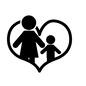 親子 ピクトグラム,親子,母,母親,お母さん,ママ,子供,ハート,並ぶ,立つのシルエット素材
