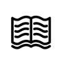 本 本,書籍,開く,中身,線,ヨレヨレ,横書き,書見台,ブックスタンド,置くのシルエット素材