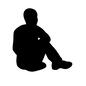 座り込む男性 人物,男性,全身,後ろ向き,リラックス,くつろぐ,寛ぐ,休憩,休む,リラクゼーションのシルエット素材