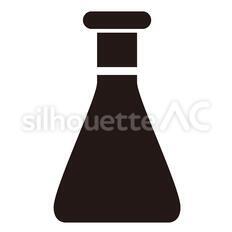 三角フラスコ 三角フラスコ,蓋,ふたのシルエット素材