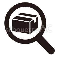 配送　配送状況検索 配送状況検索,虫眼鏡,箱のシルエット素材