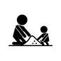 砂遊び 砂遊び,砂山,親子,子供,砂場,人物,人,ピクトグラム,日常,生活のシルエット素材