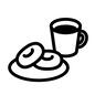 ベーグルとコーヒー ベーグルとコーヒー ベーグル,ドーナツ,食べ物,セット,軽食,コーヒーカップ,マグカップ,コーヒー,珈琲,カフェのシルエット素材