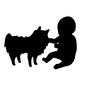 犬 犬 ペット,犬,家族,遊ぶ,小型犬,子守,赤ちゃん,向き合う,全身,手を出すのシルエット素材