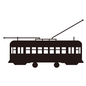路面電車 路面電車 路面電車,電車,鉄道,レトロ電車,1両,乗り物,車両,交通,明治モダン,明治のシルエット素材