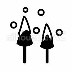 雪が積もった木々 木,雪,木々のシルエット素材