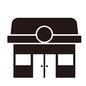 お店 店,店舗,丸看板,看板,ドア,扉,自動ドア,コンビニ,商店,四角のシルエット素材