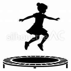 トランポリン トランポリン,跳ぶ,着地のシルエット素材