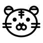 虎 虎,とら,トラ,正面,かわいい,癒し,デフォルメ,アップ,顔,動物のシルエット素材