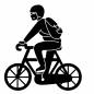 サイクリングする人 サイクリングする人 サイクリング,自転車,男性,乗り物,ヘルメット,スポーツ,リュック,横向き,アウトドア,レジャーのシルエット素材