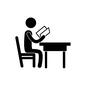 ピクトグラフ ピクトグラフ 読む,教科書,学生,生徒,スクール,教室,学校,ピクトグラフ,ピクトグラム,音読のシルエット素材
