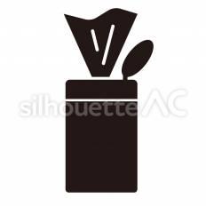 ウェットティッシュ 容器,シート,拭くのシルエット素材