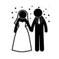 結婚式 結婚式 ライスシャワー,フラワーシャワー,挙式,ウェディングドレス,ピクトグラム,人物,人,夫婦,男女,ウェディングのシルエット素材