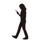 歩きスマホ 歩きスマホ 歩きスマホ,歩く,人物,女性,スマホ,携帯,横向き,危ない,危険行為,迷惑行為のシルエット素材