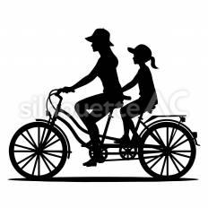 タンデムサイクル タンデムサイクル,自転車,二人乗りのシルエット素材