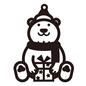 熊 キャラ,熊,くま,クマ,座る,マフラー,サンタ帽,プレゼント,クリスマスプレゼント,キャラクターのシルエット素材