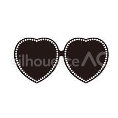 サングラス サングラス,眼鏡,ハート型のシルエット素材