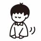 挨拶する男の子 男の子,挨拶,お礼,お辞儀,ペコリ,韓国風,表情,かわいい,太線,シンプルのシルエット素材
