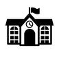 幼稚園 幼稚園 幼稚園,保育園,建物,学校,時計,旗,校舎,園舎,外観,正面のシルエット素材