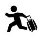 走る 走る 人,人物,ピクトグラム,急ぐ,走る,トランク,スーツケース,荷物,引く,旅のシルエット素材